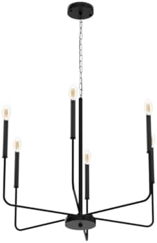 ALISADABOY Black Chandelier 6 Light Farmhouse Pendant Lighting
