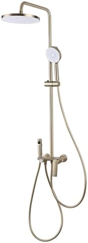 TATITZRO Rainfall Handheld Shower Head Set with 150cm Hose and Brushed Gold Finish