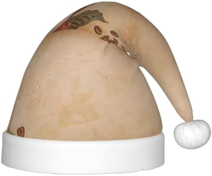 Engraved Coffee Kraft Paper Santa Hat for Kids