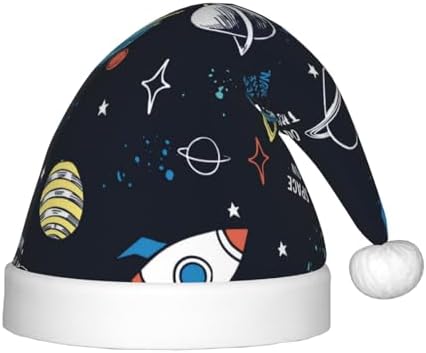 Space Santa Hat for Kids Baby Christmas Hat Plush Holiday Headwear