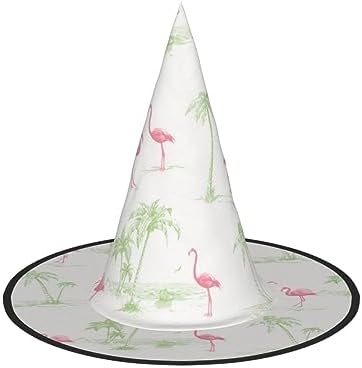 Red Flamingos Print Witch Party Hat for Halloween and Carnival