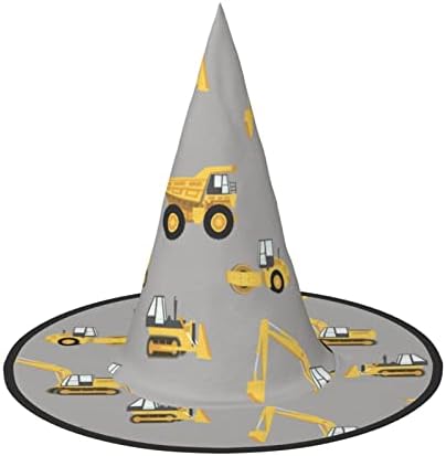 Construction Trucks Print Halloween Witch Hat for Parties