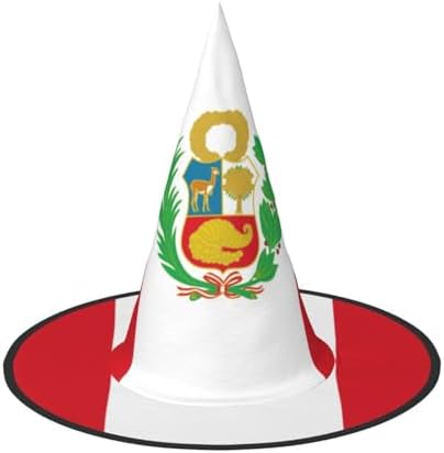 Peru Flag Print Carnival Halloween Witch Hat Party Costume