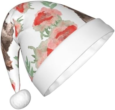 Salelf Puppies and Flowers Santa Hat for Kids