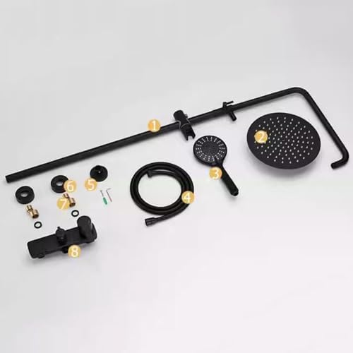 Brass Adjustable Height Wall Light with Hand Shower and Hose Kit