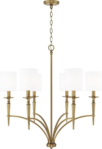 Capital Lighting Abbie 6-Light Chandelier with White Fabric Shades