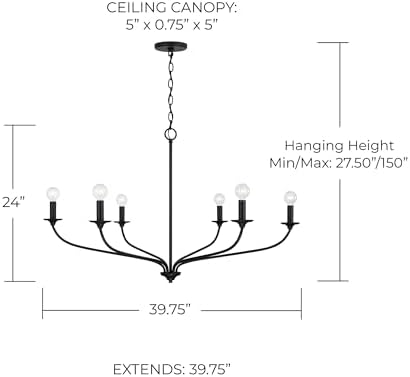 Capital Lighting 449961MB 6-Light Round Chandelier