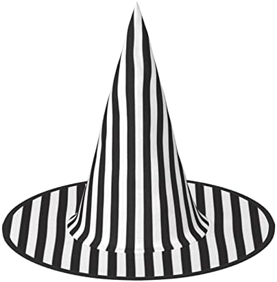Black White Stripe Witch Hat for Halloween Parties