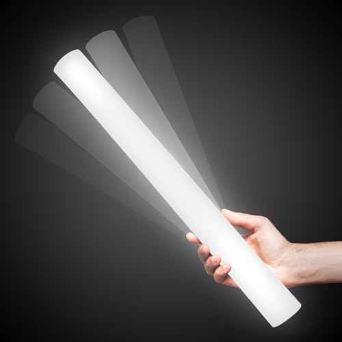 Fun Central 6 Pack White LED Foam Sticks for Parties