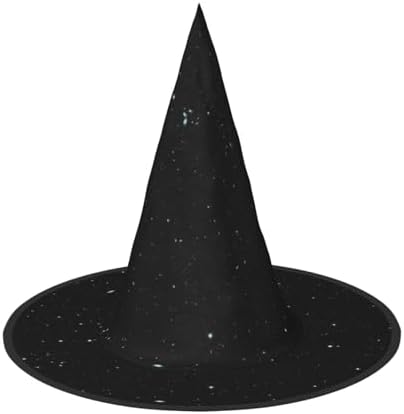Jbyjbx Black Glitter Print Witch Hat for Parties