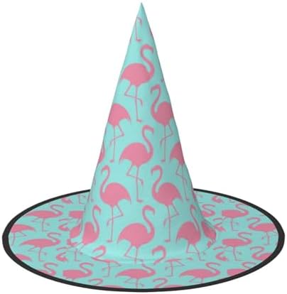 Red Flamingo Print Witch Hat for Halloween Parties