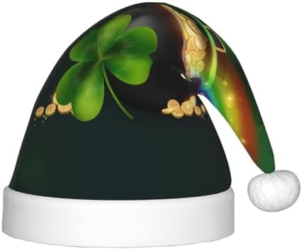 St Patrick Day Santa Hat for Kids Baby Plush Christmas Party Headwear