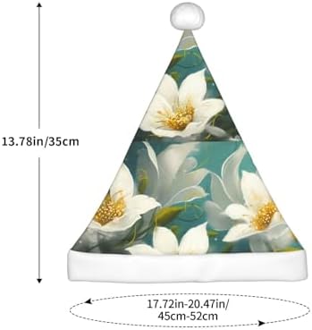 White Flowers Watercolor Santa Hat for Kids