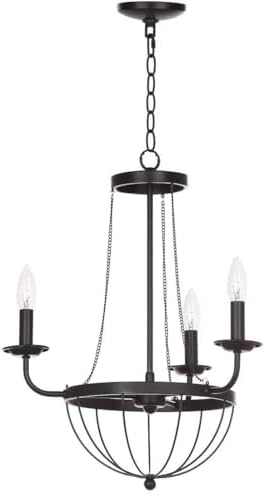 Safavieh Jacques 3-light Black Metal Chandelier