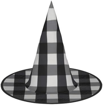 Black And White Plaid Witch Party Hat Costume Decor