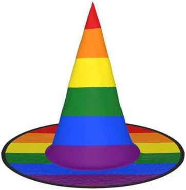 Rainbow Print Witch Hat for Halloween Parties