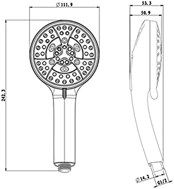 High Pressure Handheld Shower Head with 7 Functions