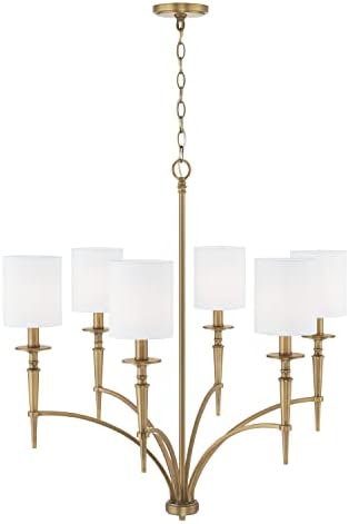 Capital Lighting Abbie 6-Light Chandelier with White Fabric Shades