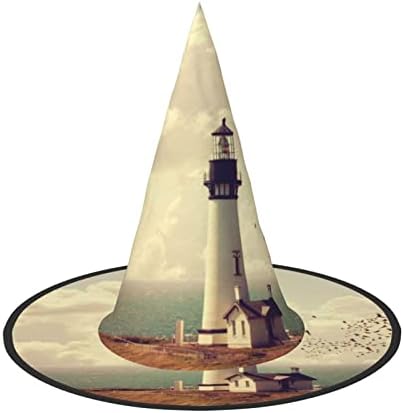Jbyjbxold Lighthouse Print Witch Hat for Halloween Parties