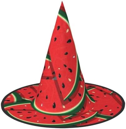Red Watermelon Print Witch Hat for Halloween Parties