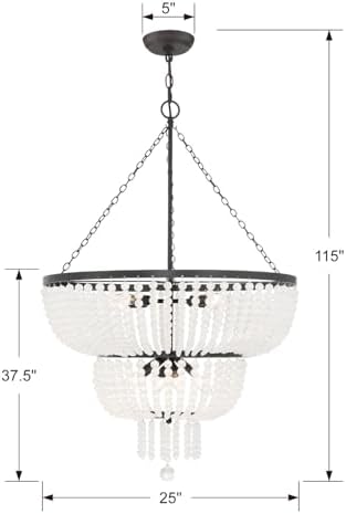 Crystorama Rylee 8 Light Matte Black Chandelier 1