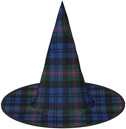 Striped Checked Print Witch Hat for Halloween Parties