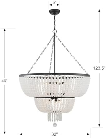 Crystorama Rylee 12 Light Matte Black Chandelier 1