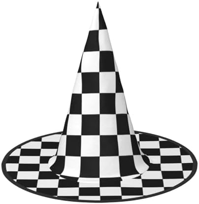 Foldable Black And White Plaid Witch Party Hat