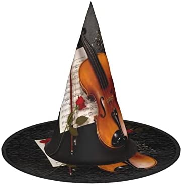Adjustable Foldable Violin Sheet Music Witch Hat For Halloween Carnival Parties