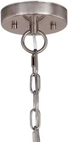VAXCEL Harris 9 Light Candle Chandelier Satin Nickel