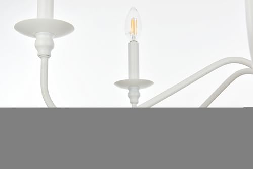 Elegant Lighting Rohan 6 Light Matte Black Chandelier