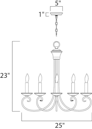 Maxim 70005OI Loft Candle Chandelier 5 Light