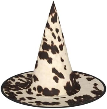 Brown Cowhide Print Witch Hat for Halloween and Parties