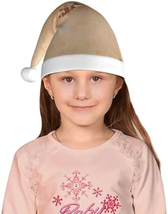 Engraved Coffee Kraft Paper Santa Hat for Kids
