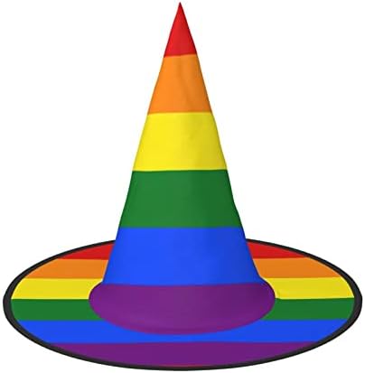 Rainbow Print Witch Hat for Halloween Parties