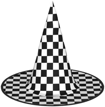 Black And White Checkered Witch Party Hat