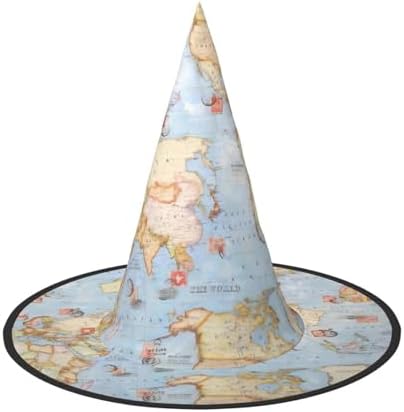 World Maps Print Witch Hat for Halloween and Parties