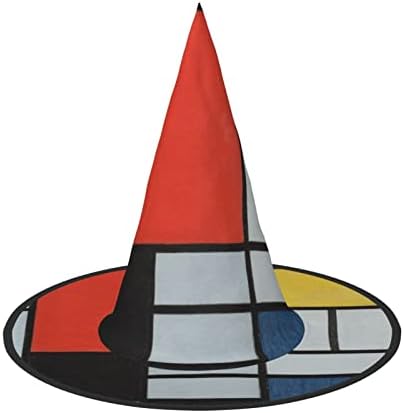 Jbyjbx Red Yellow Blue Black Print Witch Hat For Halloween Parties
