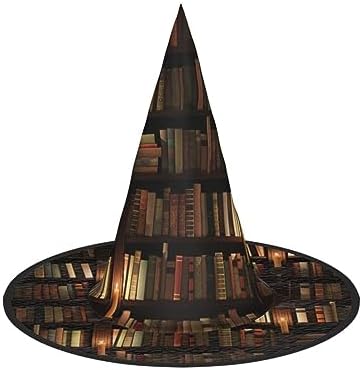 Elegant Book Room Library Print Witch Hat for Halloween Parties