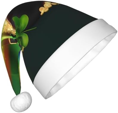 St Patrick Day Santa Hat for Kids Baby Plush Christmas Party Headwear