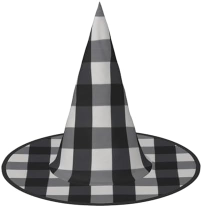 Black And White Plaid Witch Party Hat Costume Decor