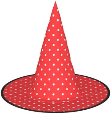 Red And White Polka Dots Witch Hat For Halloween Parties