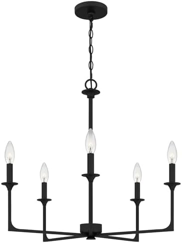 Quoizel Prescott 5 Light Chandelier Matte Black