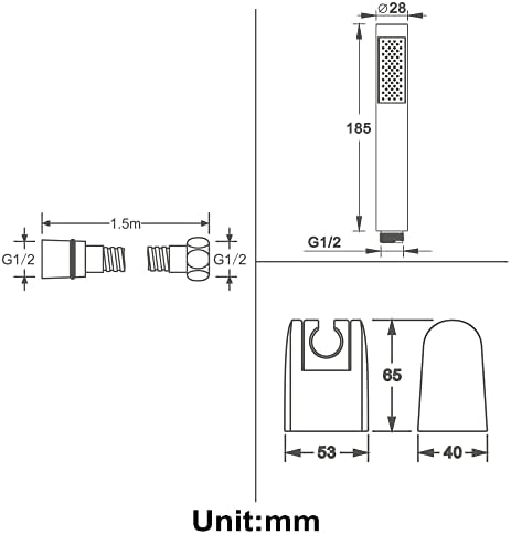 Uwerfm Brass Handheld Shower Head Kit with Holder and Hose