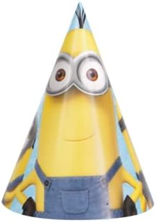 Unique Multicolor Minions Party Hats 8 Count