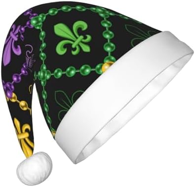 Salelf Mardi Gras Geometric Santa Hat for Kids