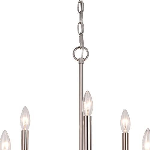 VAXCEL Harris 9 Light Candle Chandelier Satin Nickel
