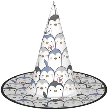 Cute Penguin Print Halloween Witch Hat for Parties