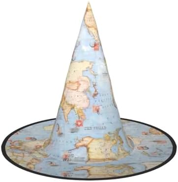 World Maps Print Witch Hat for Halloween and Parties