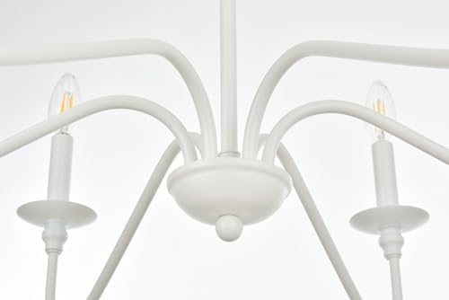 Elegant Lighting Rohan 6 Light Matte Black Chandelier